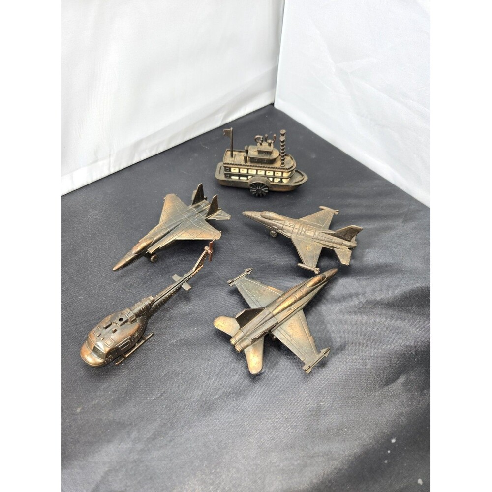Vintage Die Cast Metal Pencil Sharpener Lot Of 5 - Military Jets & Helicopter